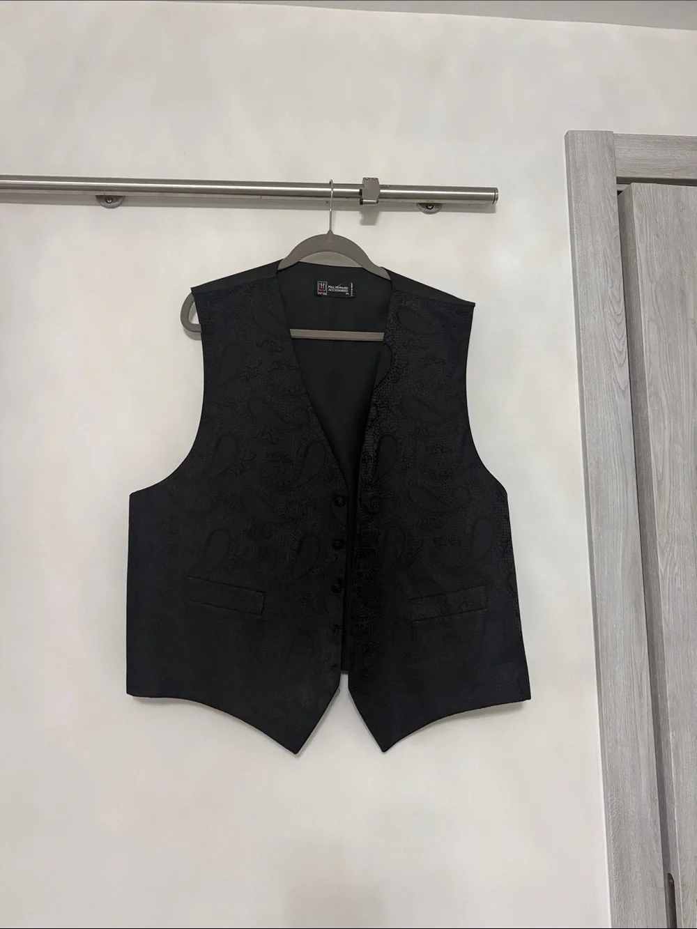 Black Paisley Satin Men's Vest size XL